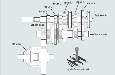 Cấu tạo của hộp số sàn ô tô