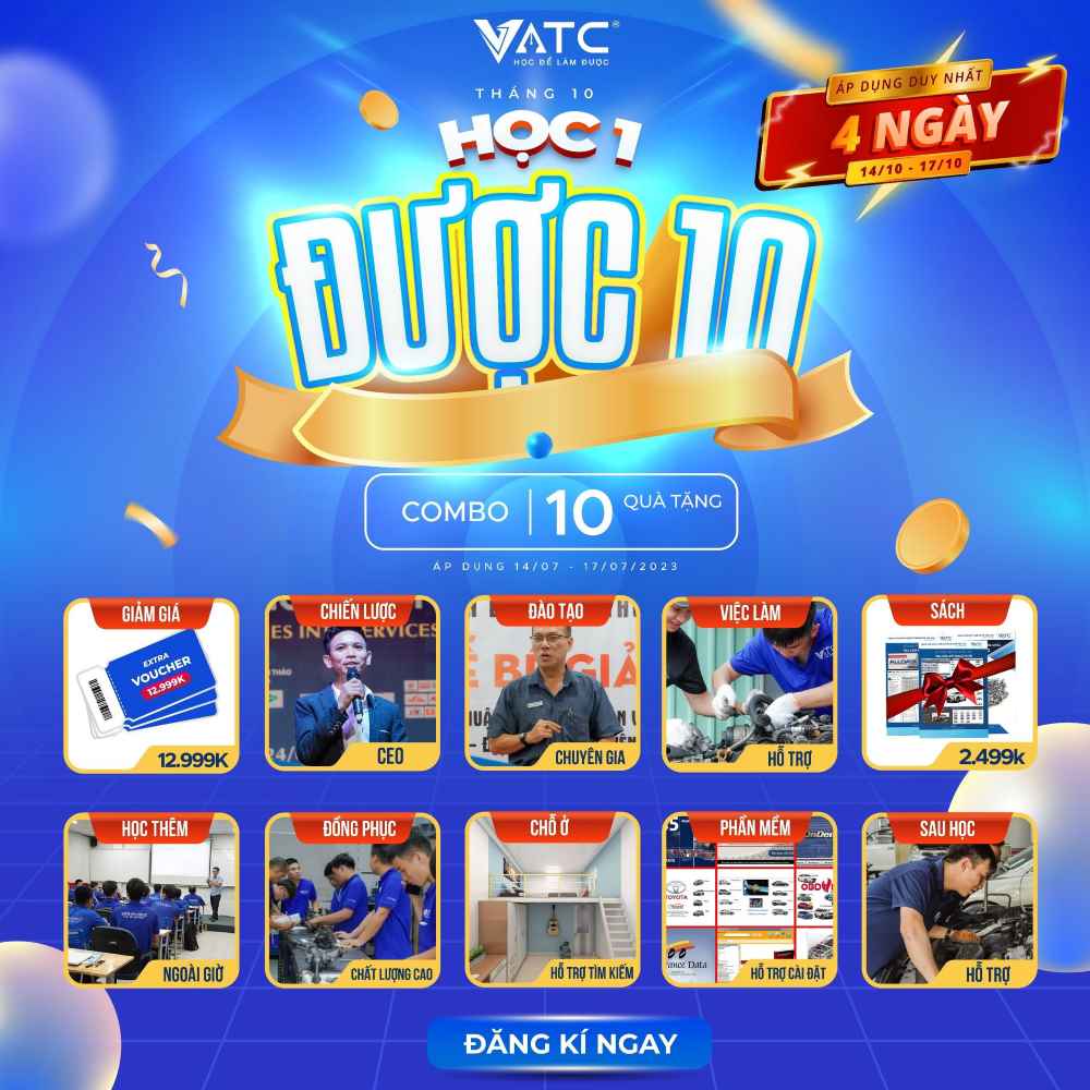 Chương trình ưu đãi siêu bùng nổ Tháng 10 – Học 1 được 10 tại VATC