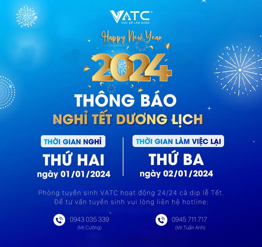 Thông báo lịch nghỉ tết dương lịch 2024