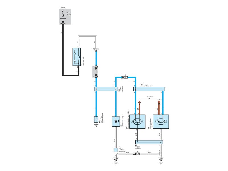 Kiểm tra hệ thống đèn phanh xe TOYOTA CAMRY 2008 không hoạt động