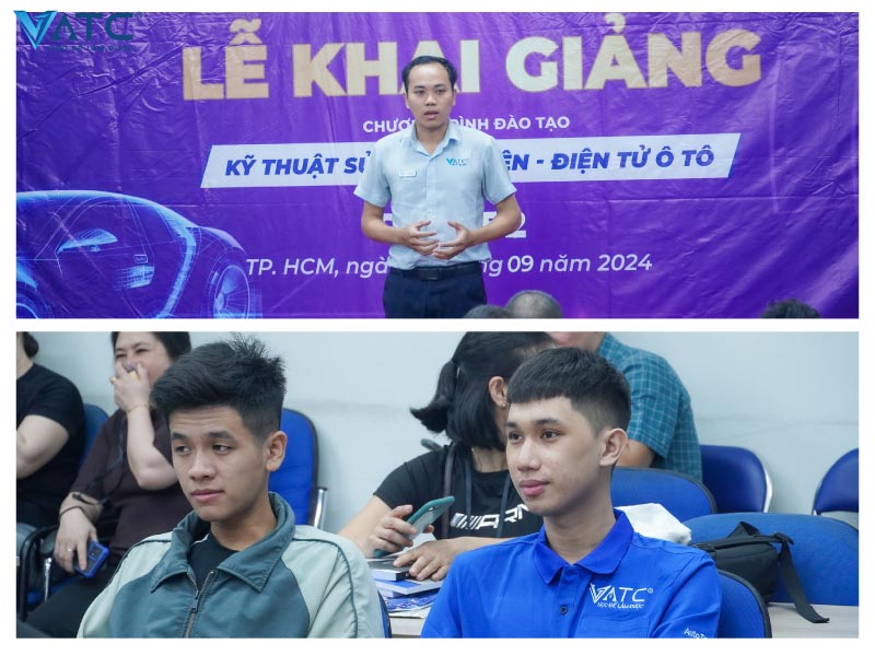 học viên DHK52 chăm chú lắng nghe các thầy chia sẻ