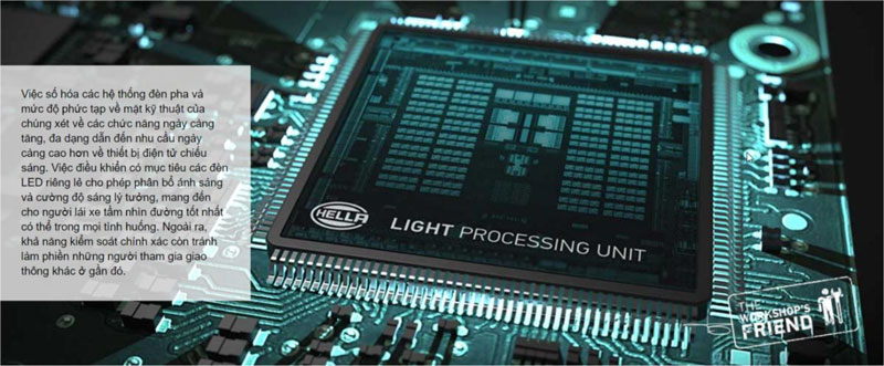 bộ điều khiển điện tử trên xe hiện đại có đèn led