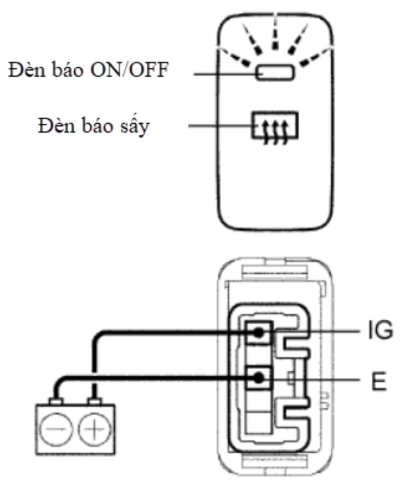 cấp nguồn cho công tắc và kiểm tra