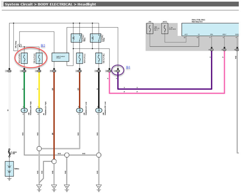 Toyota Camry 2006 đèn pha không hoạt động
