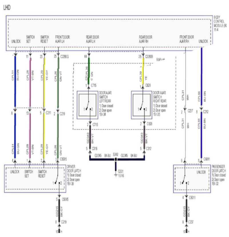 sơ đồ mạch điện hệ thống xe ford ranger 2011 - 2017 2