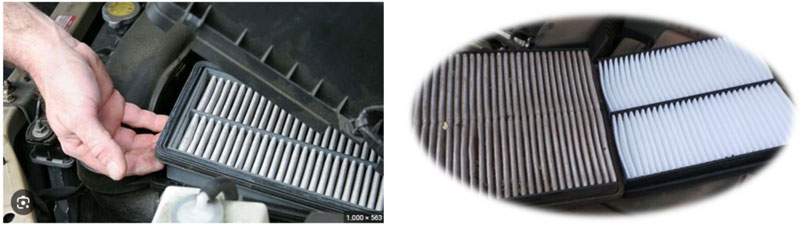 so sánh lọc gió bẩn với lọc gió mới