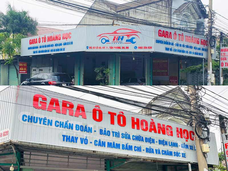 biển hiệu do anh học tự tay thiết kế và thi công