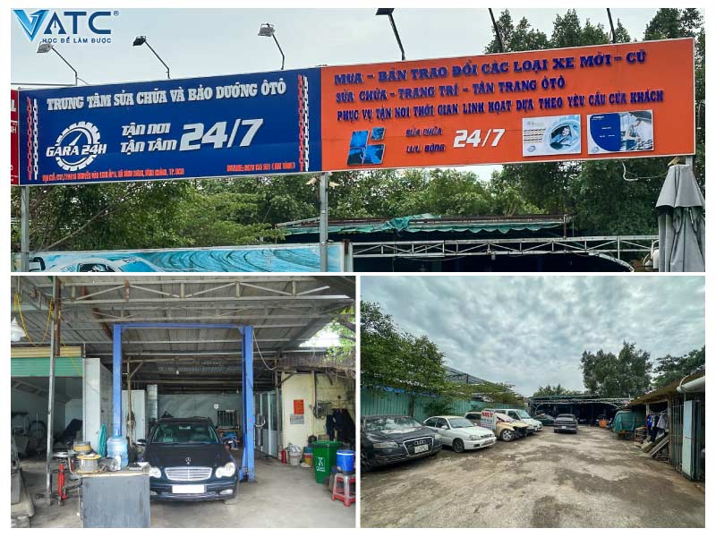 cơ sở vật chất tại gara 24h của anh tùng
